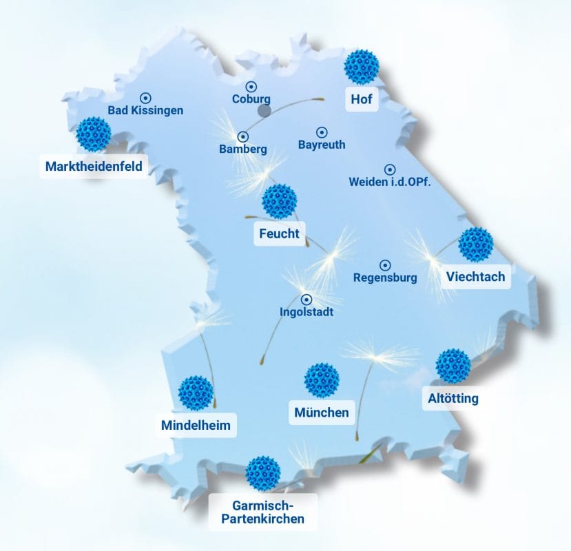 Standorte Pollenflug Bayern ePIN Pollenflugkalender